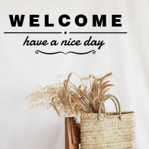 Welcome Welcome to Glass Stickers Coffee Catering Sliding Door Showcase Shop Vintage Carved Wall Stickers