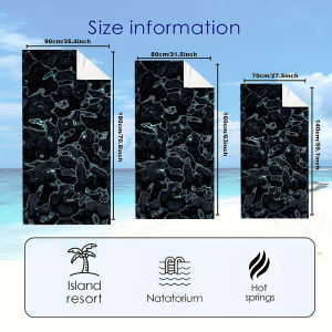 Cyan Fluid Beach Towels Ultra Lightweight Quick Drying Super Absorbent Summer Essential Fast-Drying Towel for Beach