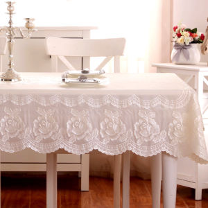 Rose Flower Tablecloth PVC Fabric Waterproof Oil-resistant High Temperature Resistant Gold Embossed European Style Tea Table Plastic Mat Dining Table Pad