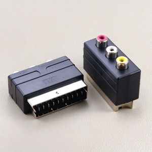 JCD | 21Pin High Quality Scart Male Plug To 3RCA Phono Female AV TV Audio Video Adapter Input For PS4 WII DVD VCR Interface