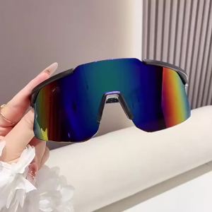 Oversize Sunglasses Men Fashion Mirror Sports Goggle for Skiing Trendy Women Anti-UV Outdoor Hiking UV400 Sun Glasses