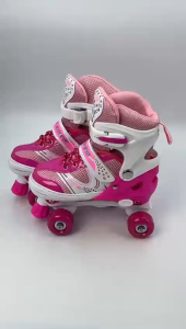 Student kasut roda budak lelaki murah 4 roda Full flash adjustable double row roller skate shoes kids