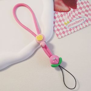 Short Adjustable Woven Mobile Phone Lanyard Cartoon Bracelet for Women Durable Anti-Loss Camera Chain Handbag Carrier