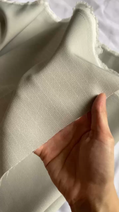 Vải Gabardine Xám Sọc Lót Ép Keo Khổ 1m5 - May Vest Đồ Tây Quần Suông - Dày Vừa Mềm Mại