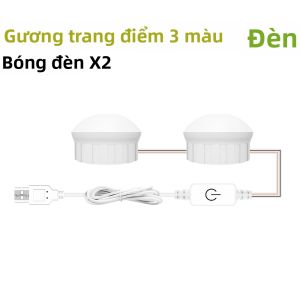 Đèn LED Có Thể Điều Chỉnh Độ Sáng Gương Trang Điểm USB Phòng Tắm Đèn Bàn Trang Điểm 3 Màu Trắng/Hồng Đèn Ngủ Trang Trí Cho Phòng Ngủ Gia Đình