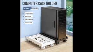 Upgraded Premium PC Tower Stand Holder PS Material Heavy Duty CPU Holder | Computer Tower Stand Adjustable Mobile CPU Stand with Rolling Caster Wheels