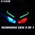 Lampu Alis LED DRL Slim RGB Remot Sen Runing 30cm 60cm 12 Volt harga 1set. 
