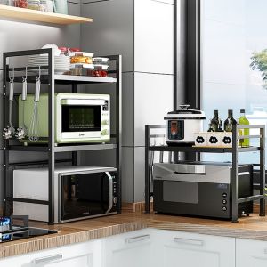 ชั้นวางเครื่องหมาย ชั้นวางบน ชั้นวางเตาอบ ชั้นวางเตาอบมิคโรเวฟ ปรับขนาดได้