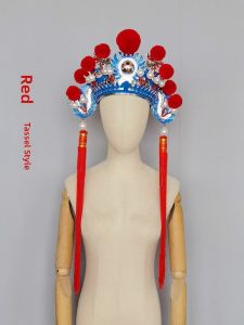 Peking Opera Drum Hat Traditional Chinese Theater Military Womens Headwear Classical Dance Accessories Drumming Costume Accessories