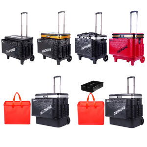 Fishing Barrel Box with Wheels Multifunctional Fishing Lures Hook Box High-Capacity Adjustable Durable Comfortable Shoulder Straps Outdoor Accessories