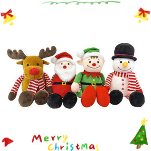 ♥24h Ship♥Christmas Doll Cute Cartoon Snowman/Elf/Santa Claus/Elk Soft Stuffed Doll Kids Toy