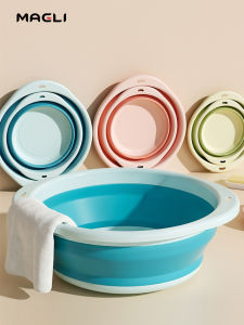 MANJIELI | Folding Portable Household Student Dormitory Laundry Bathing Basin for Travel and Baby Use