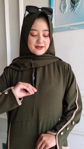 azalia gamis crinkle airflow set hijab terbaru/gamis muslim wanita