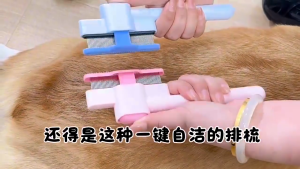 Pet Dog Cat hair comb massage flea removal self-cleaning comb