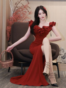 CHANGTONG | Flirty Red Maxi Dress Summer