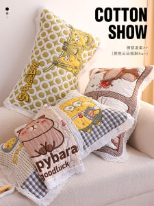 Khăn Trải Giường Cotton Dày Thoáng Khí Viền Hoa Dễ Thương Dùng Tại Nhà Chất Liệu Vải Cotton Nguyên Chất Cho Gối Cá Nhân