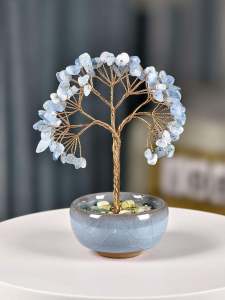 Handmade Natural Crystal Tree Home Office Desktop Decoration Living Room Decorative Items Handcrafted Crystal Ornaments