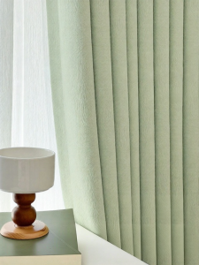MEIYUAN | Elegant Luxury Simple Green Chenille Light-blocking Window Curtains