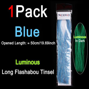 50cm/19.69inch Long Luminous Flashabou Tinsel Fly Tying Material Streamer Trout Sea Fishing Lure Jig Lure Bucktail Skirts