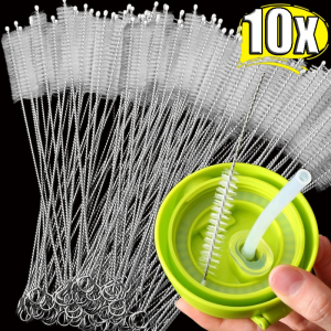 10PCS Straw Cleaning Brush Drinking Straw Cleaner Brush Baby Bottle Straw Brush for Drinking Straw Washing Cleaner  Stainless Steel Straw Cleaning Brush Set