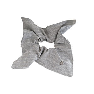 ผ้าพันคอลายทางสีเทา รุ่นใหม่ 2025 ยางยืดสำหรับผู้หญิง ยางรัดผม ประดับผม แฟชั่น ฤดูใบไม้ผลิ 2024 แบรนด์ MichuGo