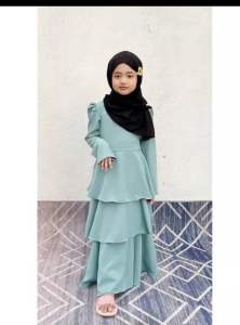 Ready stokes Baju Jubha peplum 3 lyrs for girls