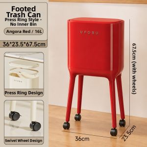 CHUMX | Luxury Tall Easy-to-Use Wheeled Kitchen Trash Can Large Capacity