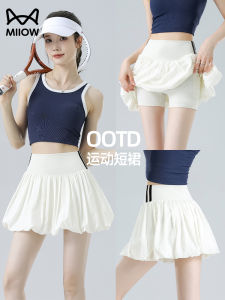 กระโปรงสั้นทรงเอปักลายพิมพ์ลายดอกไม้ปี 2025 สไตล์ใหม่ มีกระเป๋า ด้านในมีกางเกงความปลอดภัย ป้องกันแสง สวมใส่สบาย