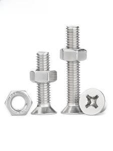 304 Stainless Steel Screw Nut Set Combination Flat Head Sink Head Fastener Complete M3M4M5M6M8 Hardware Tools Bolts