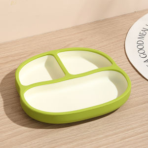 Baby Silicone Bowl with Straw Anti-Drop Suction Cup Integrated Design Childrens Tableware for Learning to Eat Food Grade