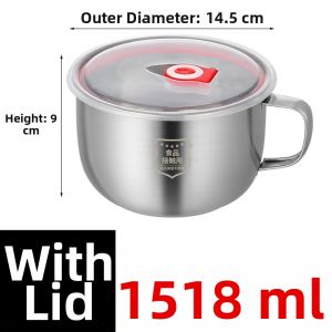 TINGSIMENG | Large Capacity Stainless Steel Bowl with Lid