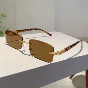 KAMMPT Kính Râm Hình Chữ Nhật Cổ Điển Không Gọng Dành Cho Nam Và Nữ Hợp Thời Trang Retro Thiết Kế Thương Hiệu Sang Trọng UV400 Tròng Kính Polycarbonate Gradient