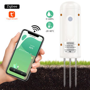 Zigbee Wireless Soil Moisture Meter Bluetooth เครื่องทดสอบความชื้นอุณหภูมิสําหรับการปลูกสวนกันน้ําออนไลน์ตรวจสอบพืช