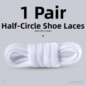 LINGMIAO | Semi-Circular Thickened Shoelaces for ASICS Running Shoes Black and White