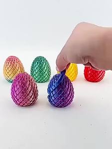 Fun 3D Printed Dragon Egg Spinning Fidget Toy Stress Relief Stretchable Deformable Sensory Fingertip Toy for Adults Kids Gifts