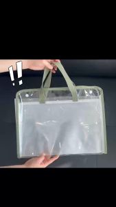 2PCS Long Expanding File Folder 13 Pockets Document Organizer Transparent File Bag Paper Storage