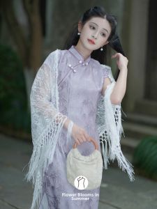Light Summer Tassel Shawl for Qipao
