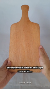 Talenan/Papan Potong/Cutting Board Natural Panjang Kayu Mahoni - Estetik Food Grade Halus & Custom Nama