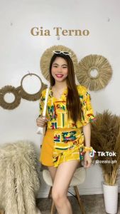 ZEALO Gia Printed Pattern Oversize Top and Skort Terno Coordinates Set | Material: Challis | Free Size: Best Fit to Small Medium SemiLarge | Color: Light Pink White Black Beige Navy Blue Mustard Maroon Sage Green