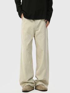 WUKONGYOUHUO | Quần Lửng Phong Cách Công Nhân Vintage Cotton Sạch