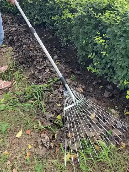 คราดตะกุย 15 ซี่ ปรับระดับได้ 77-165 ซม. วัสดุสเตนเลส