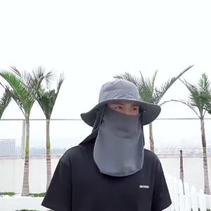 Sun Hat Bucket Hat Detachable Neck Flap Waterproof Face Cover UV Protection Fishing Hat  Outdoor Hung Fishing Cap