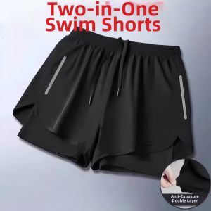 Jiaxun | Anti-Embarrassment Two-Piece Illusion Swim Shorts