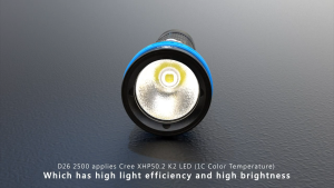 ไฟฉายดำน้ำ XTAR D26 2500LMS 100M Diving Flashlight (Long Body Version) LED CREE 2500LMS