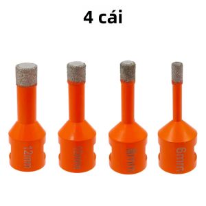 Đầu Khoan Kim Cương 6/8/10/12mm Dụng Cụ Cắt Sứ Mũi Khoan Lõi Mũi Khoan Lỗ Cho Đá Granite Đá Marble - 1 Cái/4 Cái/bộ