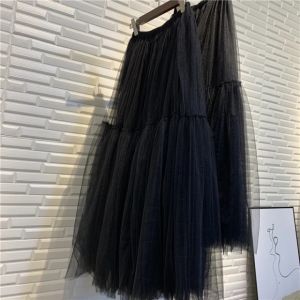 2023 Celebrity Same Heavy Industry Multi-Layer High Waist Bubble Skirt Female Big Swing Mid-Length Half Body Tulle Skirt Fairy Easiest for Match