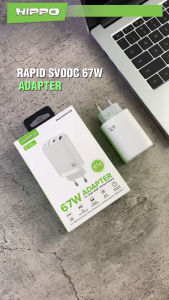 Hippo Elite Rapid Svooc 67W Adaptor  Oppo Realme Super Vooc 2Port Usb A C Kepala Charger Casan Adapter Fast Charging Multi Protocol Quick Charging Android