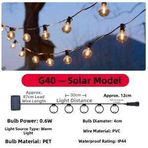 BEAUTY IN THE LIGHT | Solar Waterproof String Lights for Outdoor Decoration and Lighting