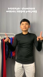 Manset Lengan Panjang Pria Baselayer Olahraga Tangan Panjang Sepakbola Futsal Gym