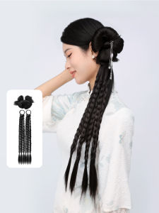 LUCY LEE | New Chinese Style Butterfly Buckle Ball Head Hair Package Boxing Braid Wig Womens Realistic Hair Claw Headwear LUCY LEE